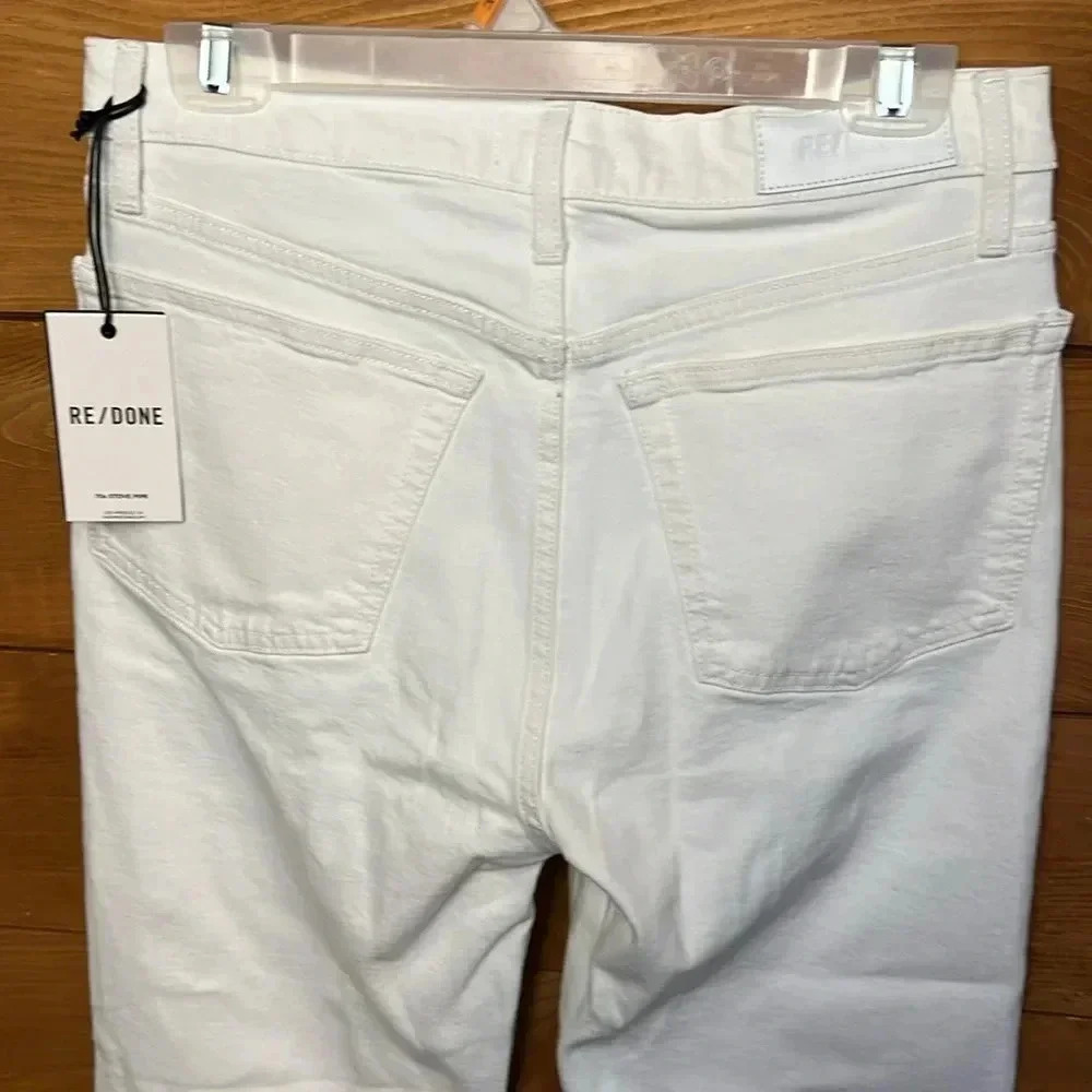 Re/done womens jean 70 stove pipe wide leg white 28 denim work school streetwear - Picture 3 of 12